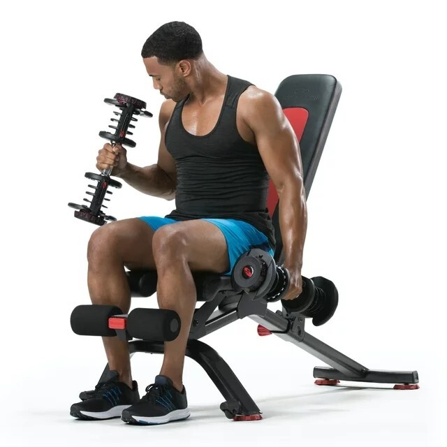Bowflex 5.1S Stowable 6 Position Adjustable Bench, 552 Dumbbell