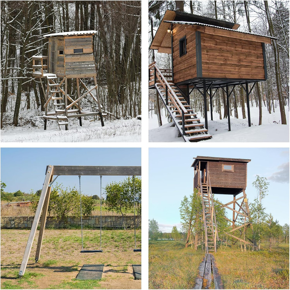 Deer Stand Brackets 4Pcs,Outdoor 4"X 4" Compound Angle Bracket,Multi-Use Elevato