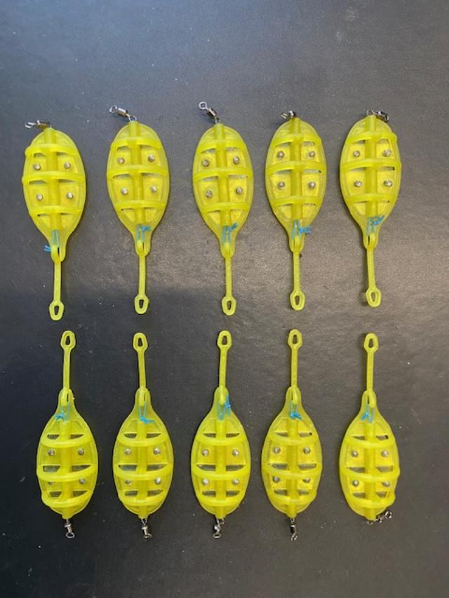 10 x Elasticated Fishing Method Feeders Pellet Groundbait Flat Method Silverfish