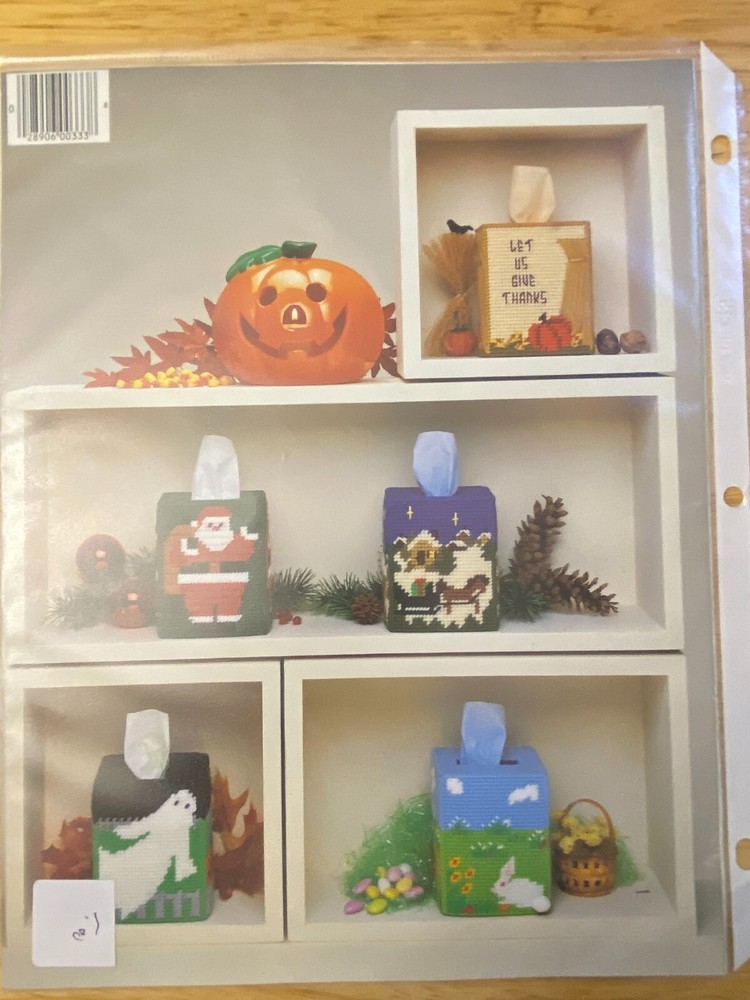 Plastic Canvas Patterns Lesiure Arts 333 Holiday Tissue Covers