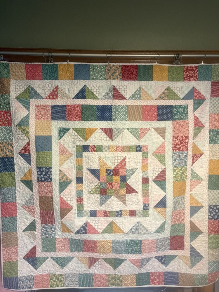 Handmade throw size Susan Jane pattern quilt