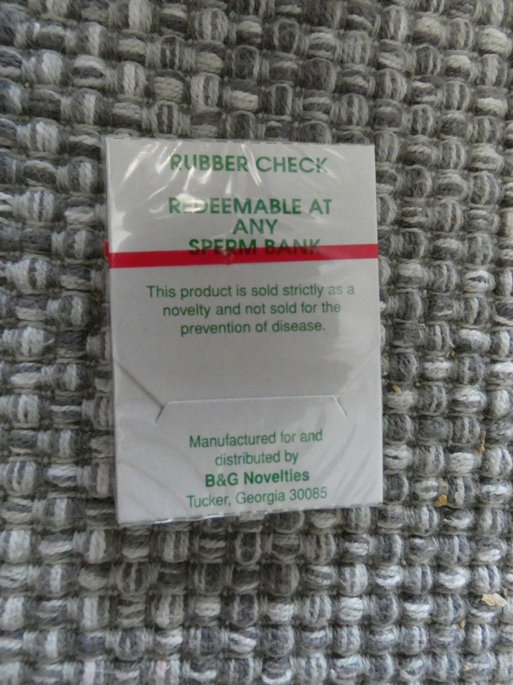 GAG NOVELTY GIFT DICKS ORIGINAL RUBBER CHECK