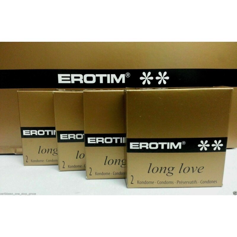 Erotim Long Love Climax Control Condoms Delay - Benzocaine Cream (12 Condoms)