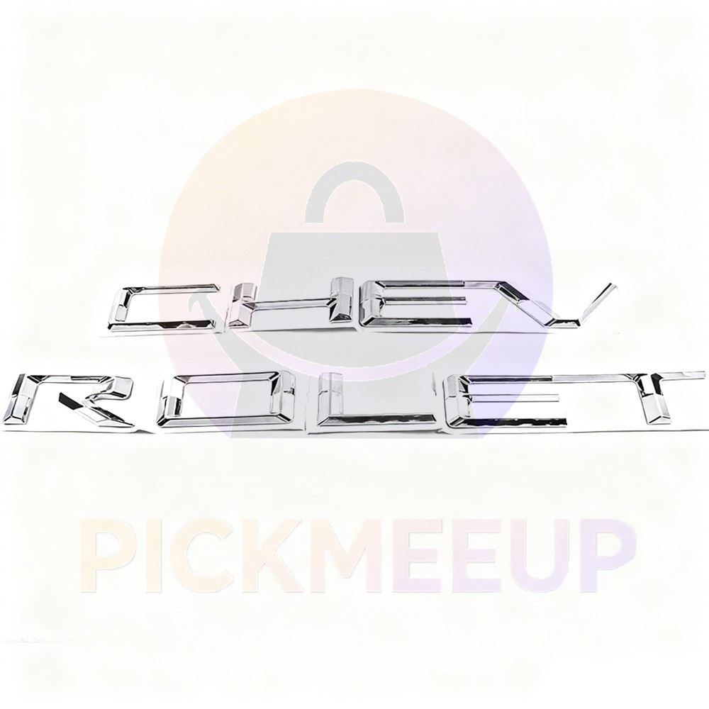 2019-2025 For Chevrolet Silverado 1500 Glossy Chrome Tailgate Letters 3D Emblems