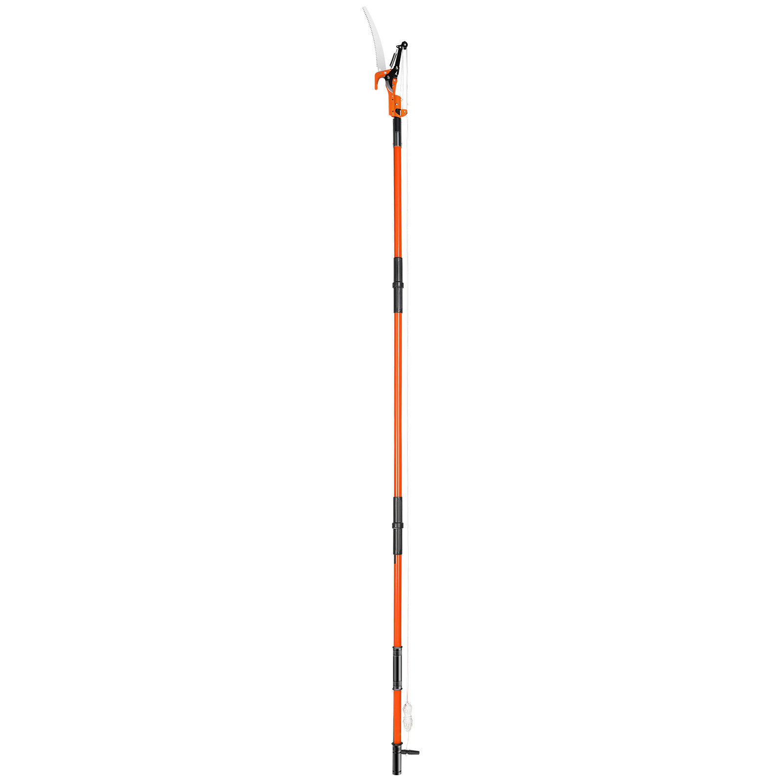 VEVOR Manual Pole Saw Extendable Tree Pruner 7.3-27 ft Fiberglass Pole Scissors