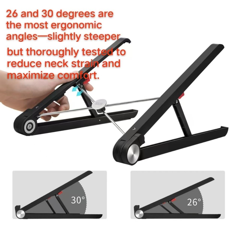 Laptop Stand, 2-Level Height Adjustable Ergonomic Computer Riser, Portable 0....