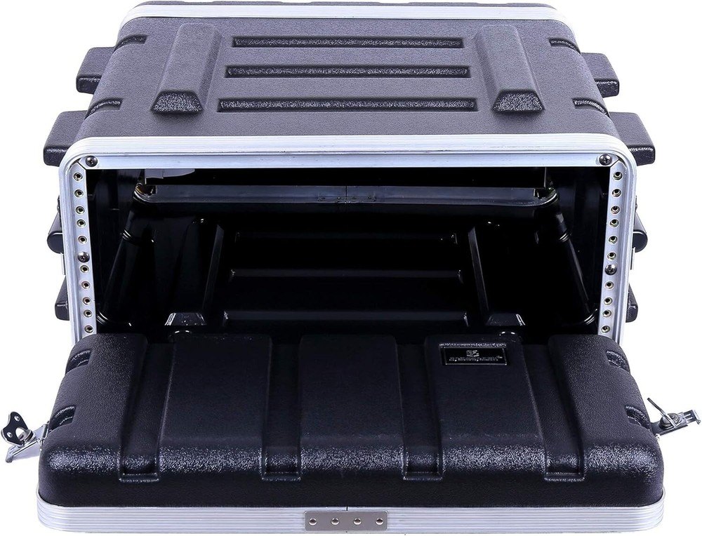 Crossrock Stackable 4U Rack Case, Standard 19.25” Depth, Polyethylene Hard-Black