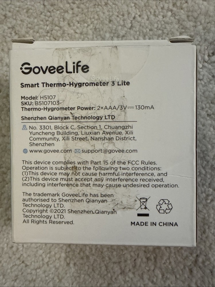 Govee Smart Thermo Hygrometer Complete Open Box 3 Pack