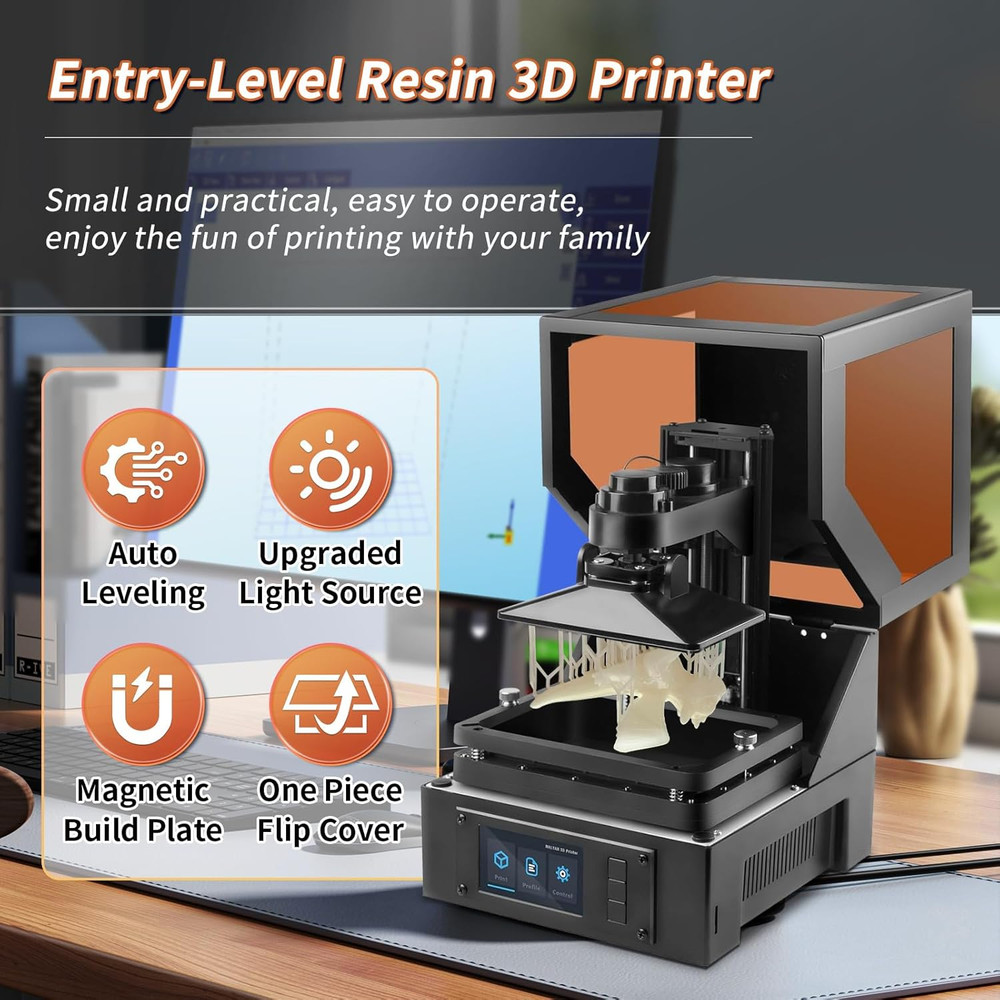 S100 Mini Resin 3D Printer with 5.5" 2K LCD Curing Screen, High Precision, Auto
