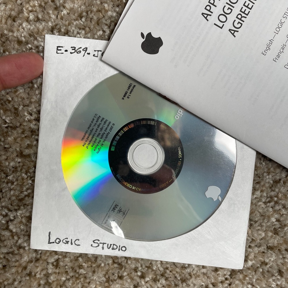 Apple Logic Studio Pro 8 Box Set Discs, Serial No Keys MA797LL/A Complete 2007