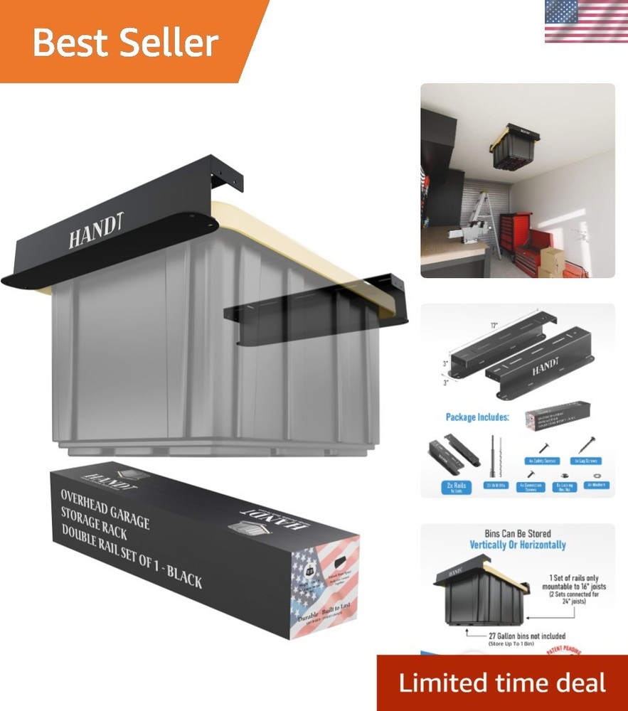 Customizable Metal Ceiling Storage Rack - Organize Your Garage Effortlessly