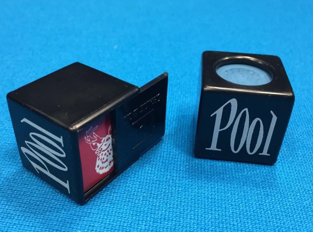 ( 2) Billiard Pool Cue Chalk Box Holder " Pool “