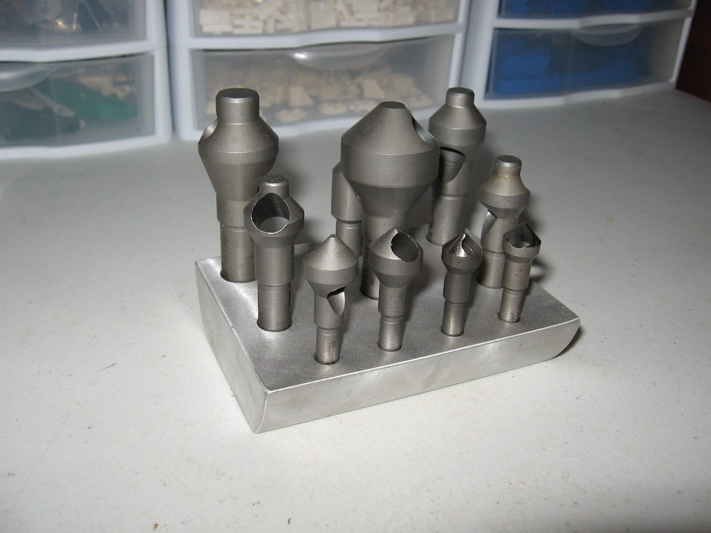 WELDON 10 PC COUNTERSINK SET WITH CUSTOM ALUMINUM HOLDER