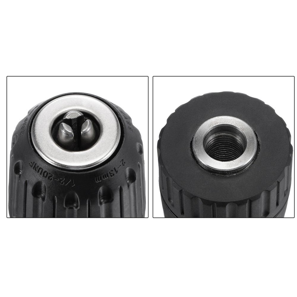 Keyless Drill Chuck 2-13mm Capacity 1/2-20UNF Thread with Hex Shank Adapter