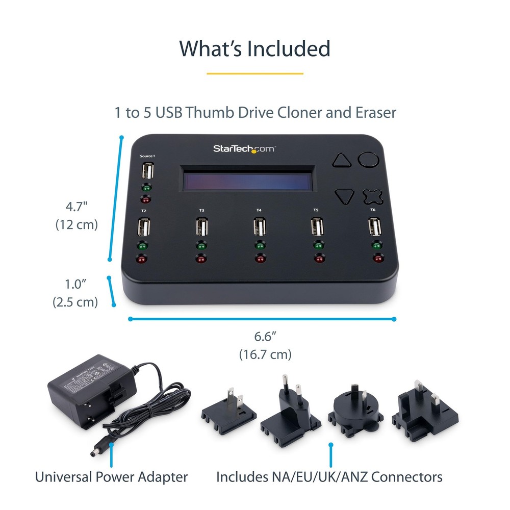 StarTech Standalone 1:5 USB Flash Drive Duplicator and Eraser