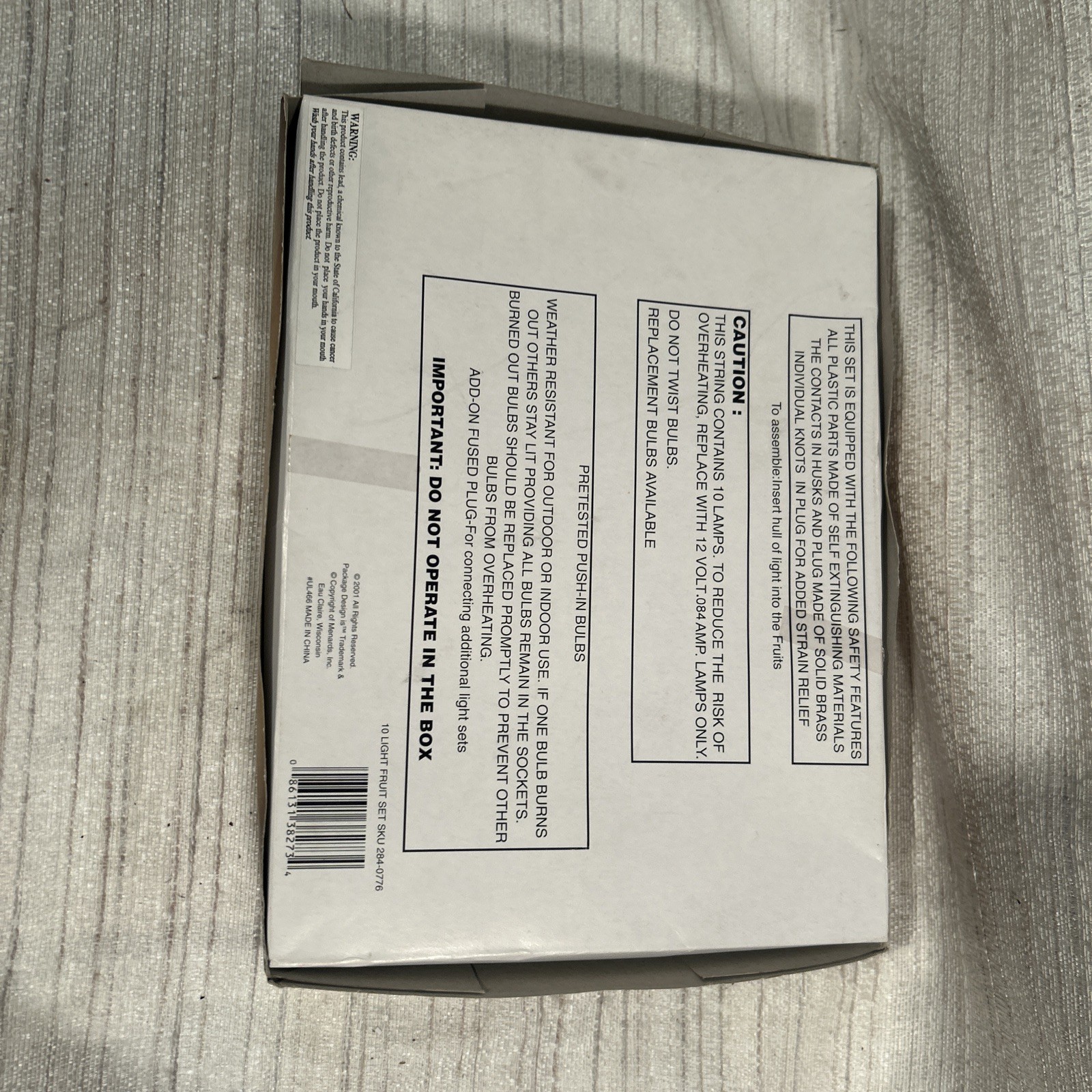 Vintage Blow Mold Fruit String Lights 10 Party Patio Lights Plastic RV Camping