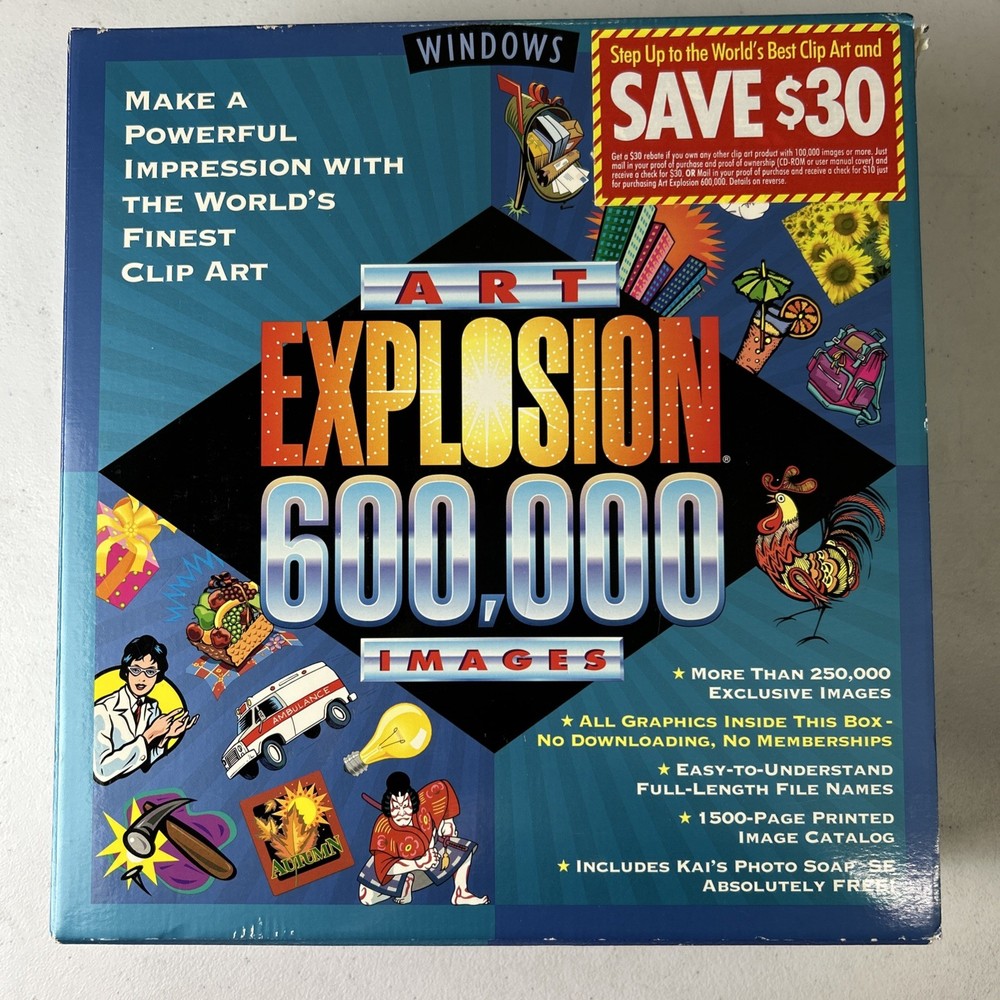 Nova Development Art Explosion 600000 Windows CDs & Manual