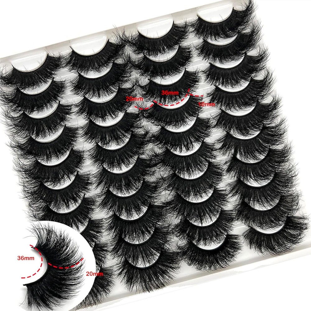 Mink Lashes Fluffy Wispy 20mm 3D Volume Full Dramatic |16-20mm