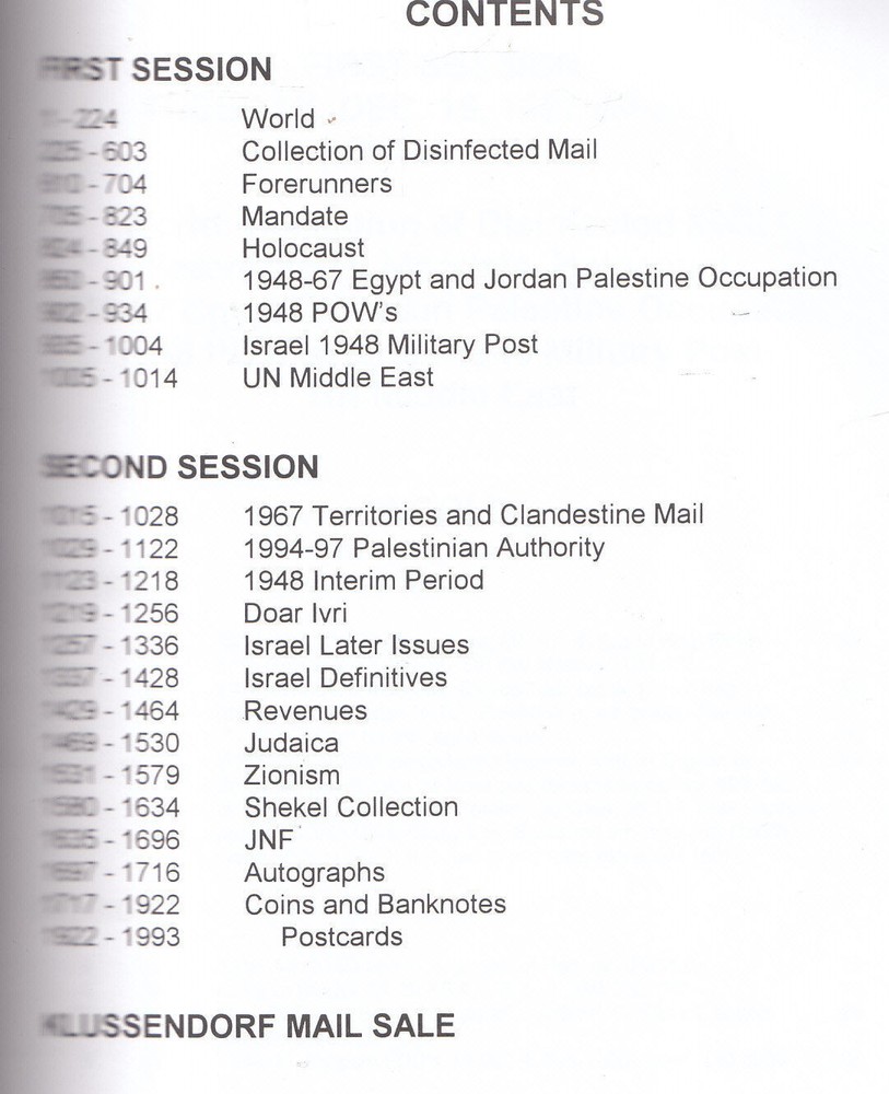 Dr. Wallach Public Auction Tel Aviv SDEc. 16-17, 1997 Sale No. 26 Philatley