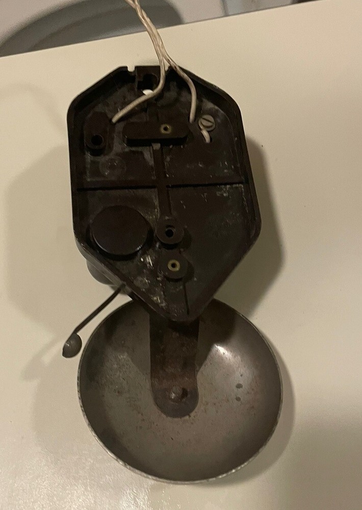 6213 Antique German Workshop Bell Bakelite Chrome Signed