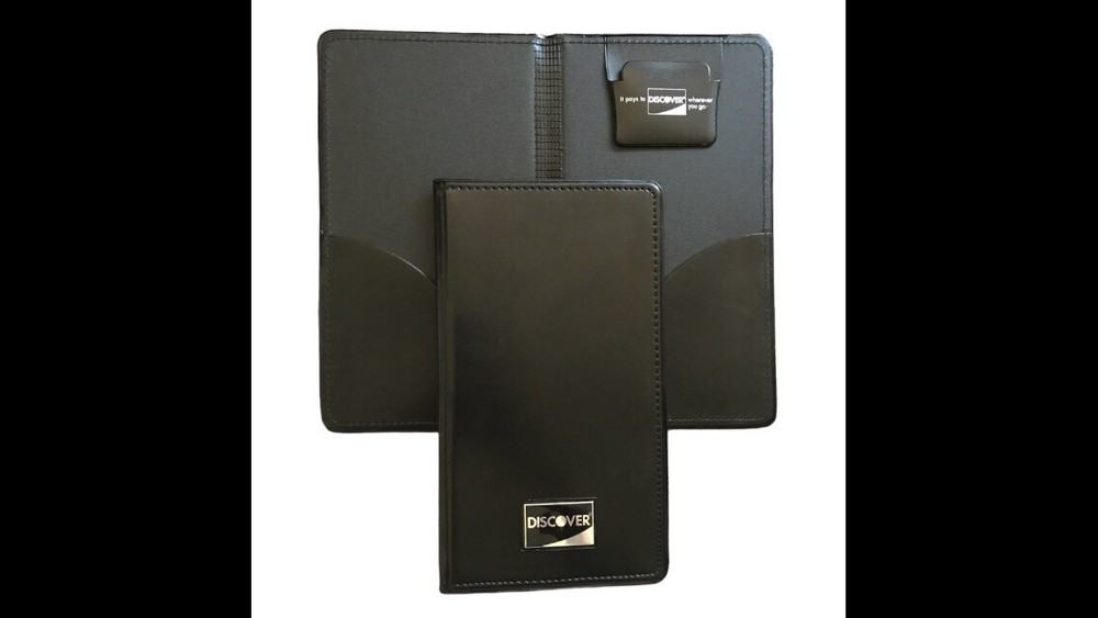 NEW~DISCOVER Double Panel Check Presenter / Restaurant Bill / Server Book Black