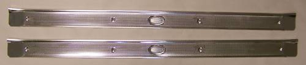 NEW 1971-1976 Cadillac 2-Door Scuff Plates Sill Plates with Riveted Tags - Pair