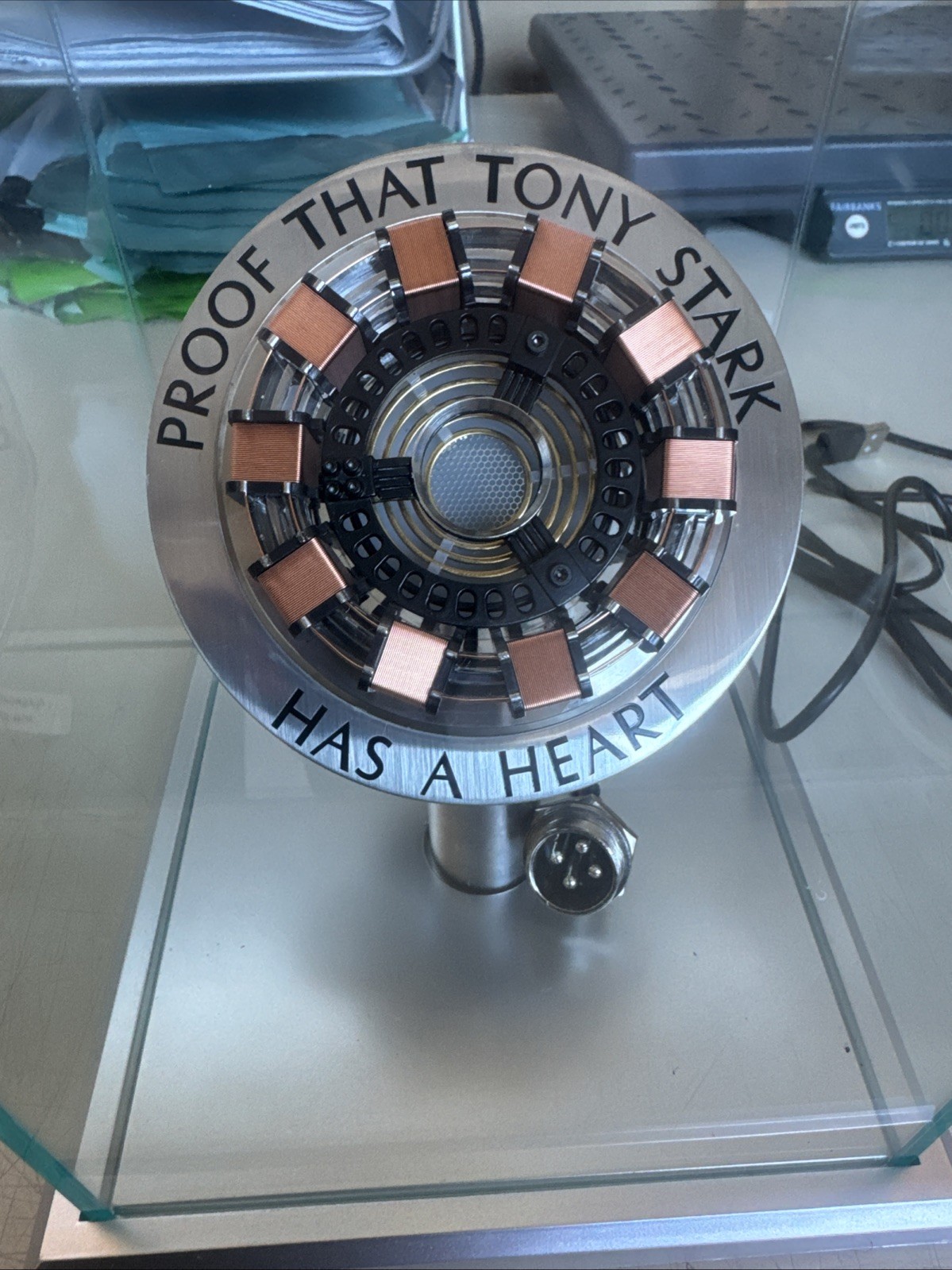 Tony Stark Iron Man MK1 Arc Reactor 1:1 with LED Light Up & Display Case