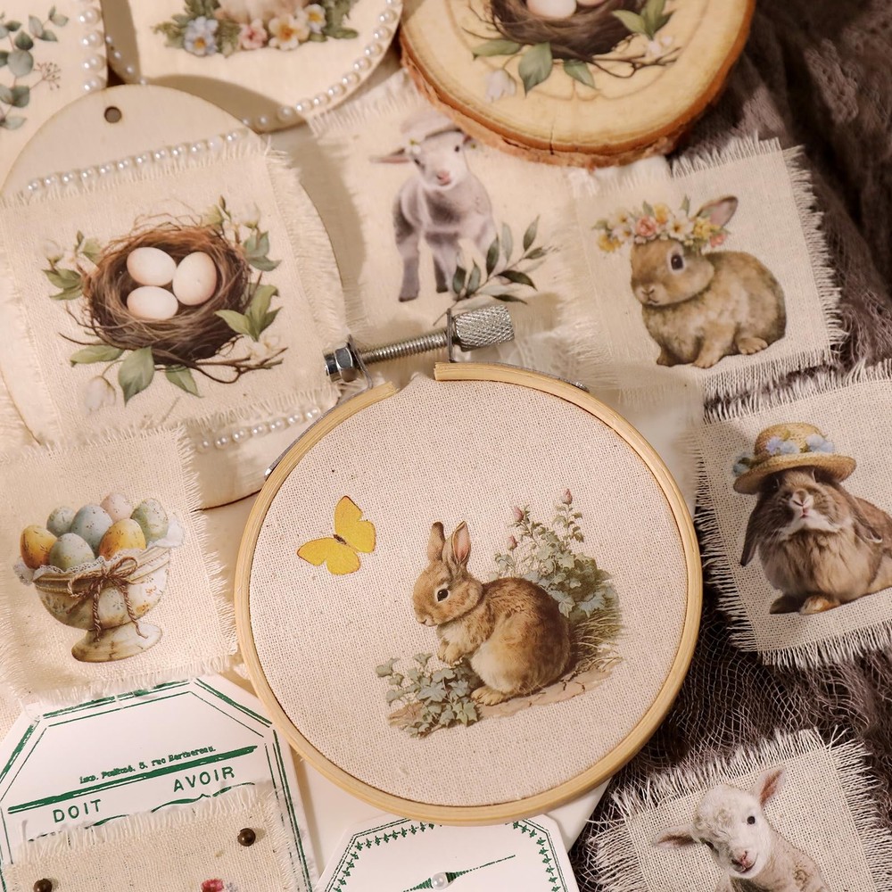 CATaireen Spring Easter Crafts Rub On Transfers Small 2 Sheets, Multicolor