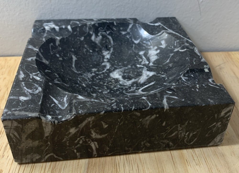 Black Marble Ashtray