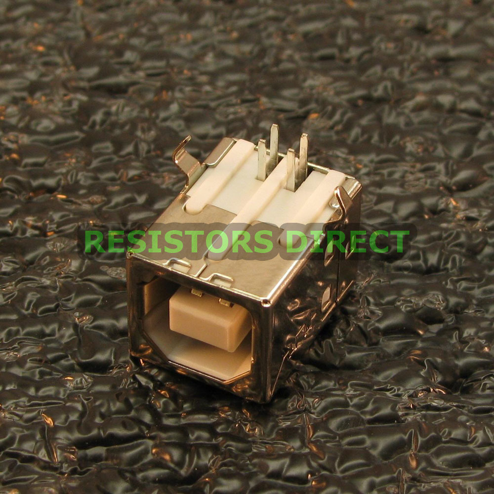 2pcs USB Type B Female Right Angle PCB Mount Socket Connector Replacement W25