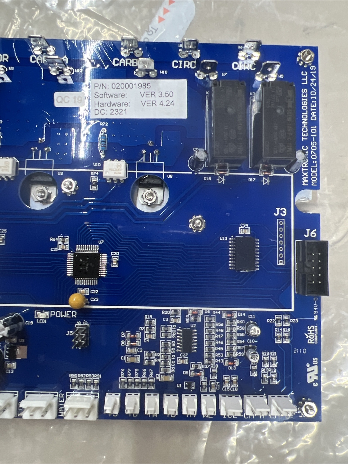 Maxtronic Technologies Manitowoc Ice 020001985 Erc Control Board 0705-101