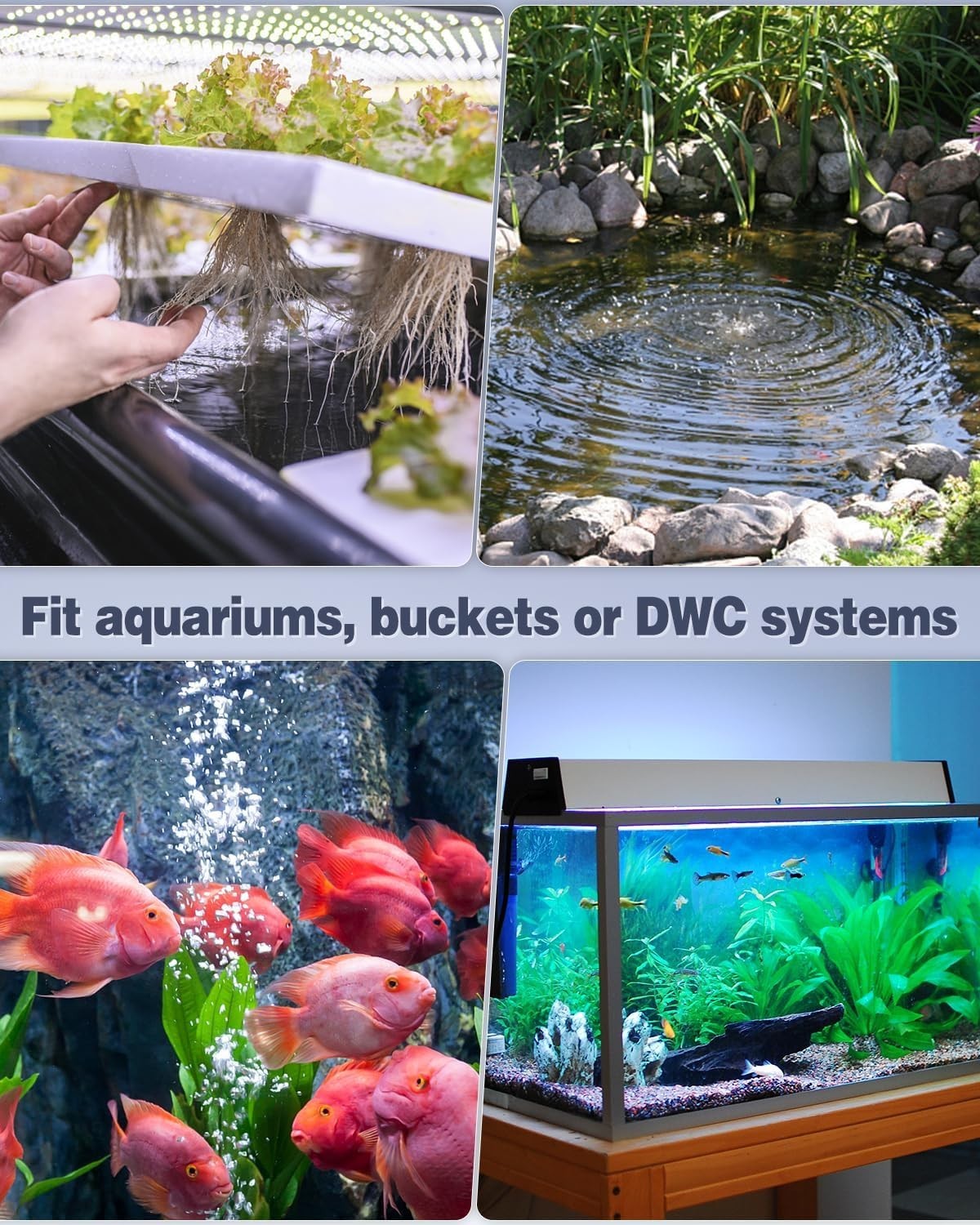 Aquarium Air Pump for 10-200 Gallon Fish Tanks Dual Outlet Adjustable Quiet