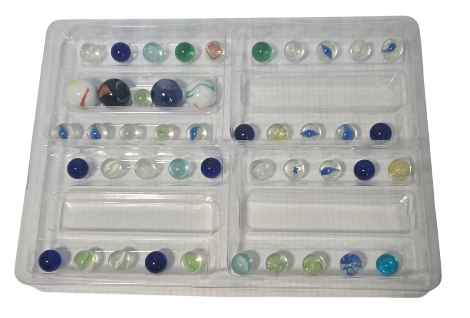 Plastic Marble Tray Storage/Display/Transport 60 Marble Slots 11" Long 1-1/4" Di