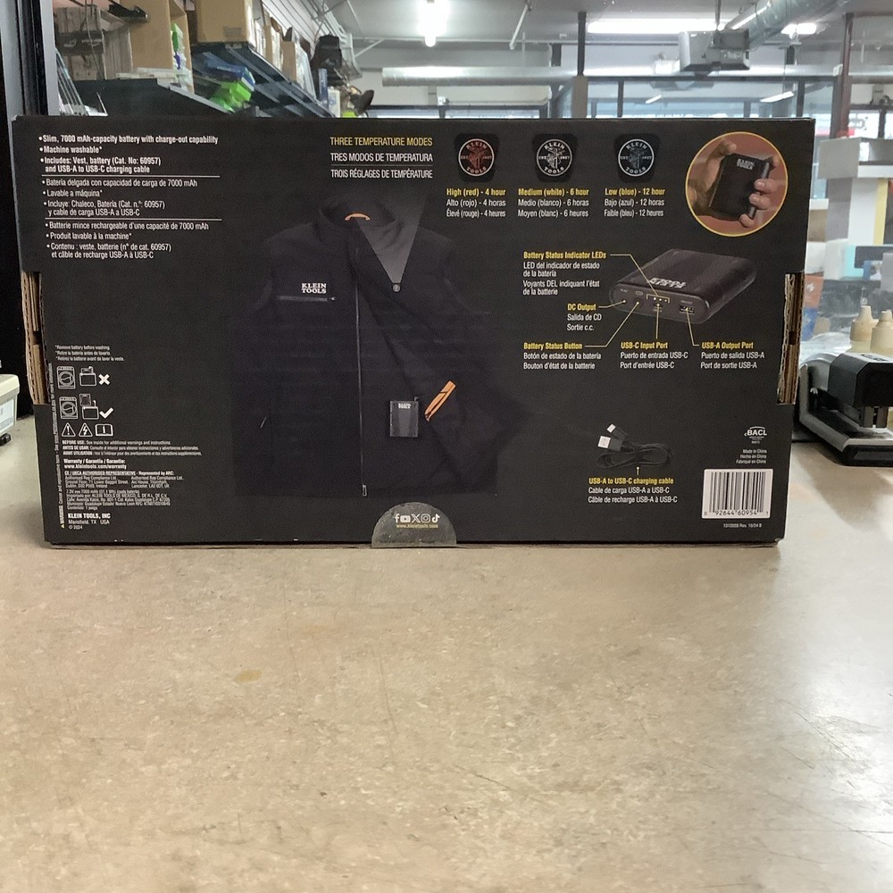 Klein Tools 60954 Heated Base Layer Vest, Large
