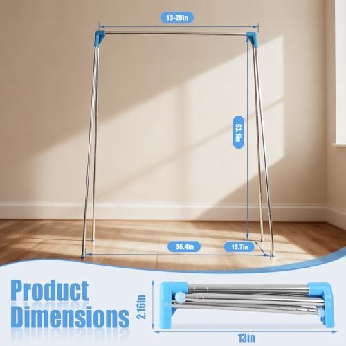 Twist-to-Lock Portable Clothes Drying Rack, Foldable Garment Rack for Basic