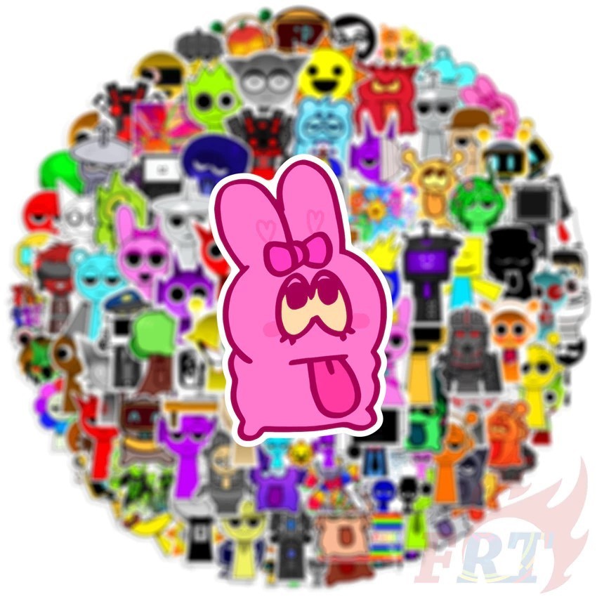 100/50 Incredebox Sprunki Sticker Pack