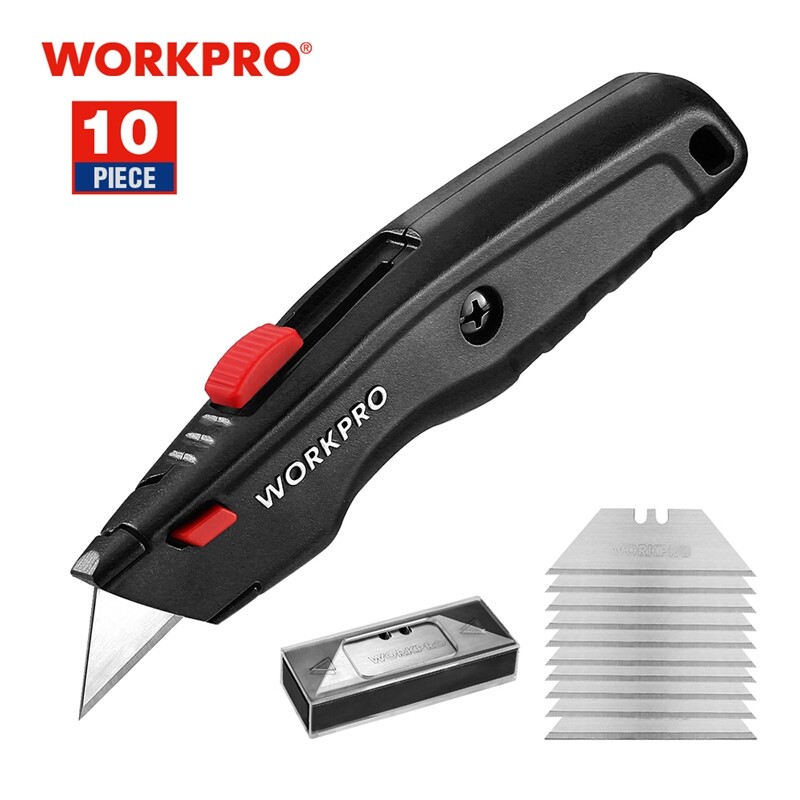 WORKPRO Premium Utility Knife Heavy Duty Box Cutter Quick Change Blade Razor NEW