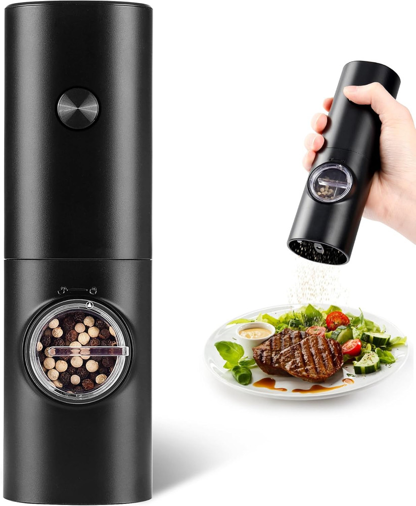 Electric Pepper Grinder or Salt Mill, Battery Powered Automatic Pepper Mill, Cer
