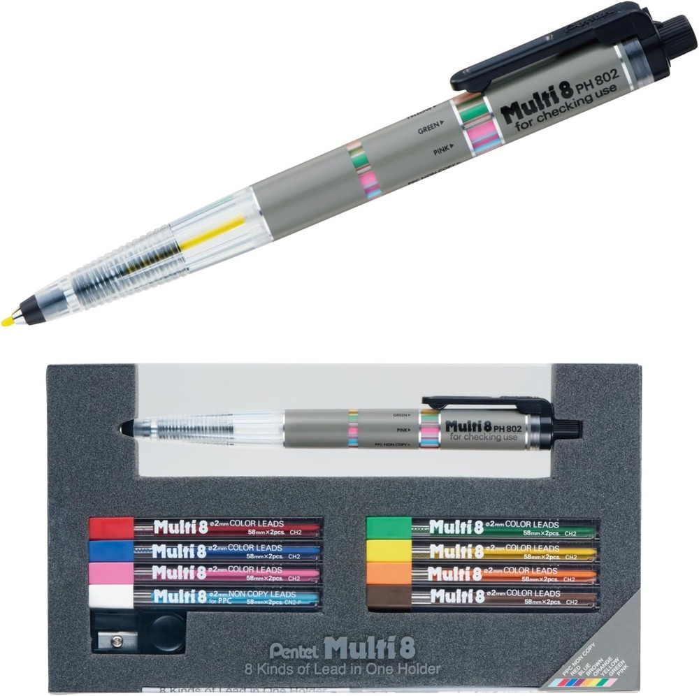 Pentel Lead Holder PH802ST 8 Piece Set