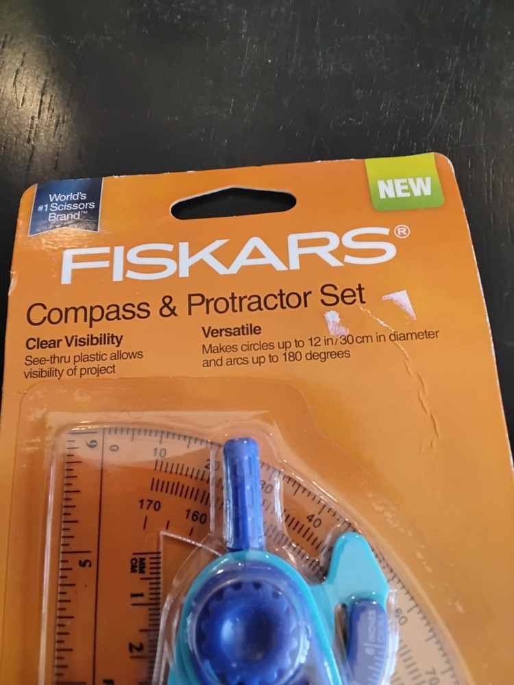 Fiskars Compas And Ptotractor Set New