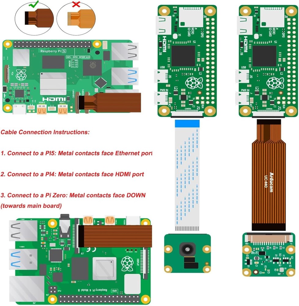 High Resolution 12MP Pi Camera Module V3 with Autofocus and Compatible Cables