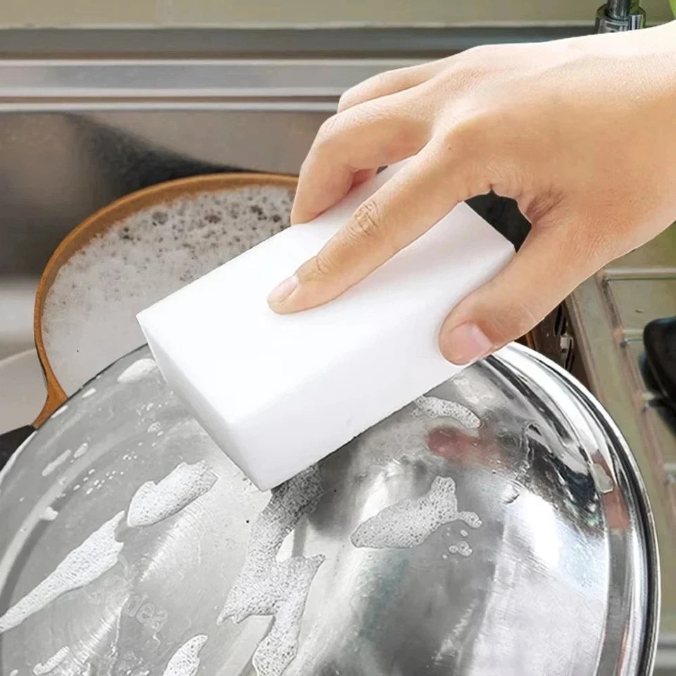 100 PCS Sponge Eraser BULK PACK Melamine Cleaning Foam 3/4" Thick Kitchen Bath