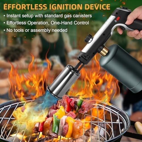 Powerful Adjustable Propane Torch with Safety Lock - BBQ, Grill, Sous Vide, Camp