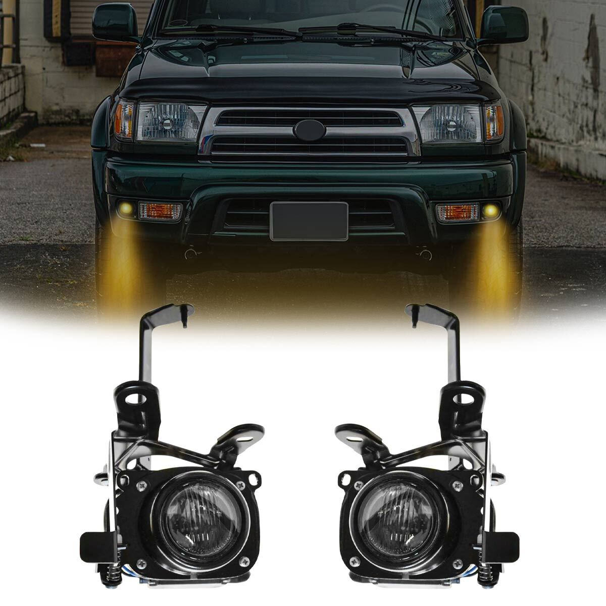 Pair Fog Light Set W/ Bulbs For 4Runner 1999-2002 TO2592110 TO2593110 AT