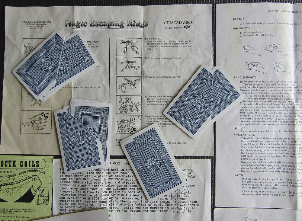 Magic trick instructions 1970's and tricks !