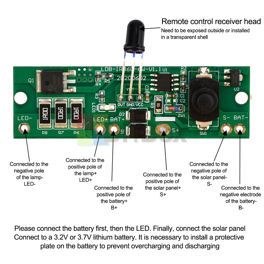 3.2V3.7V Remote Control Solar Street Light Circuit Board Controller Drive board