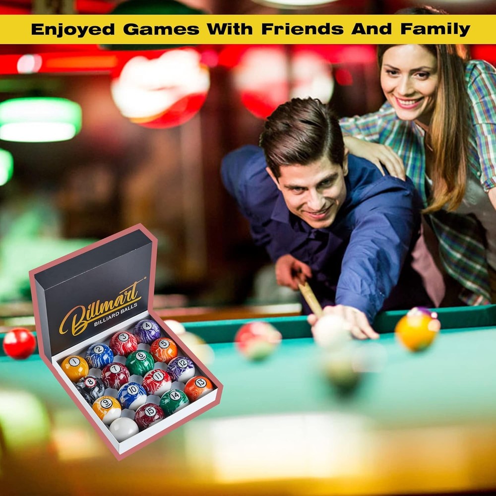 Billiard Balls Set 16 Pool Table Marble Premium