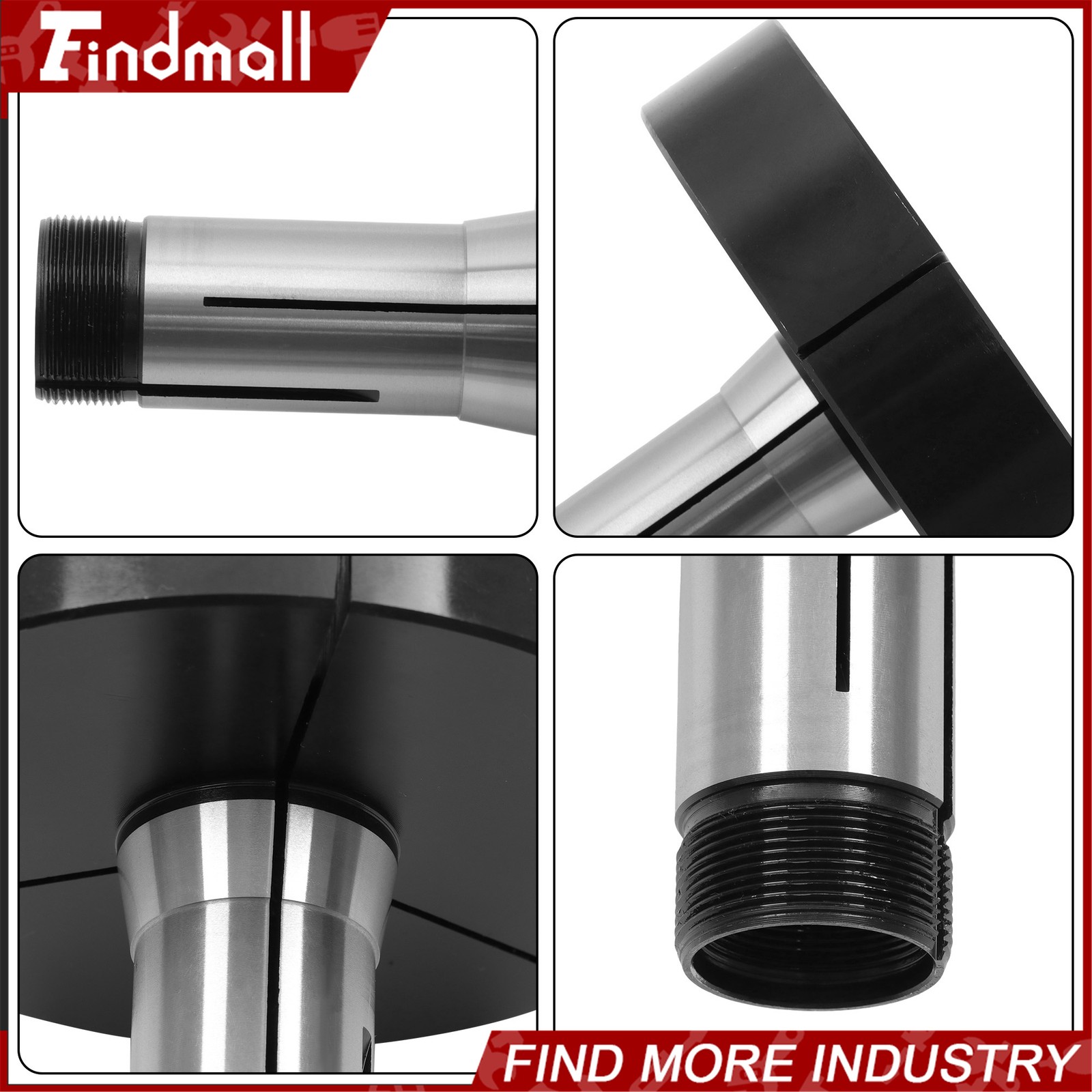 Findmall 5 Inch 5C Step Collet 1-1/8 Bore Precision Ground Steel Lathe Tool