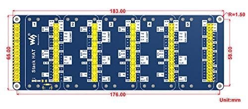 Stack HAT Raspberry pi I/O Expansion Shield Onboard 5 Sets 2x20 Connector to ...