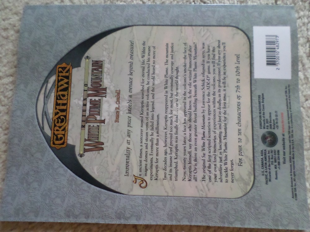 Return to White Plume Mountain Dungeons & Dragons adventure module